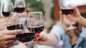 wine tourism in wine countries, people cheers